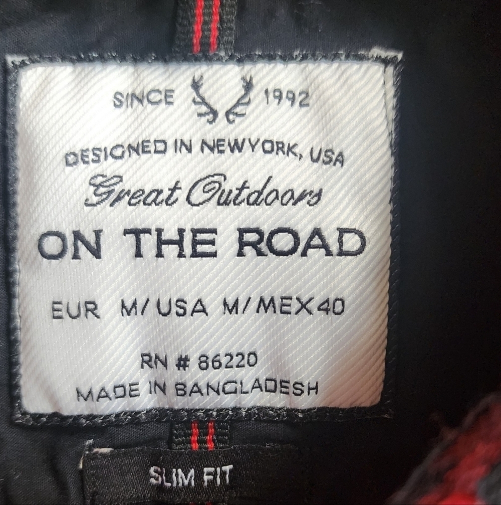 On The Road Red and Black Checkered Men's Shirt - Picture 2 of 4